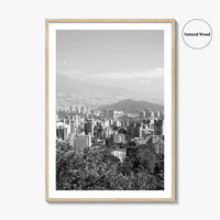 Medellin Skyline Black and White Fine Art Photo Print, Antioquia, Colombia Wall Poster