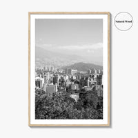 Medellin Skyline Black and White Fine Art Photo Print, Antioquia, Colombia Wall Poster