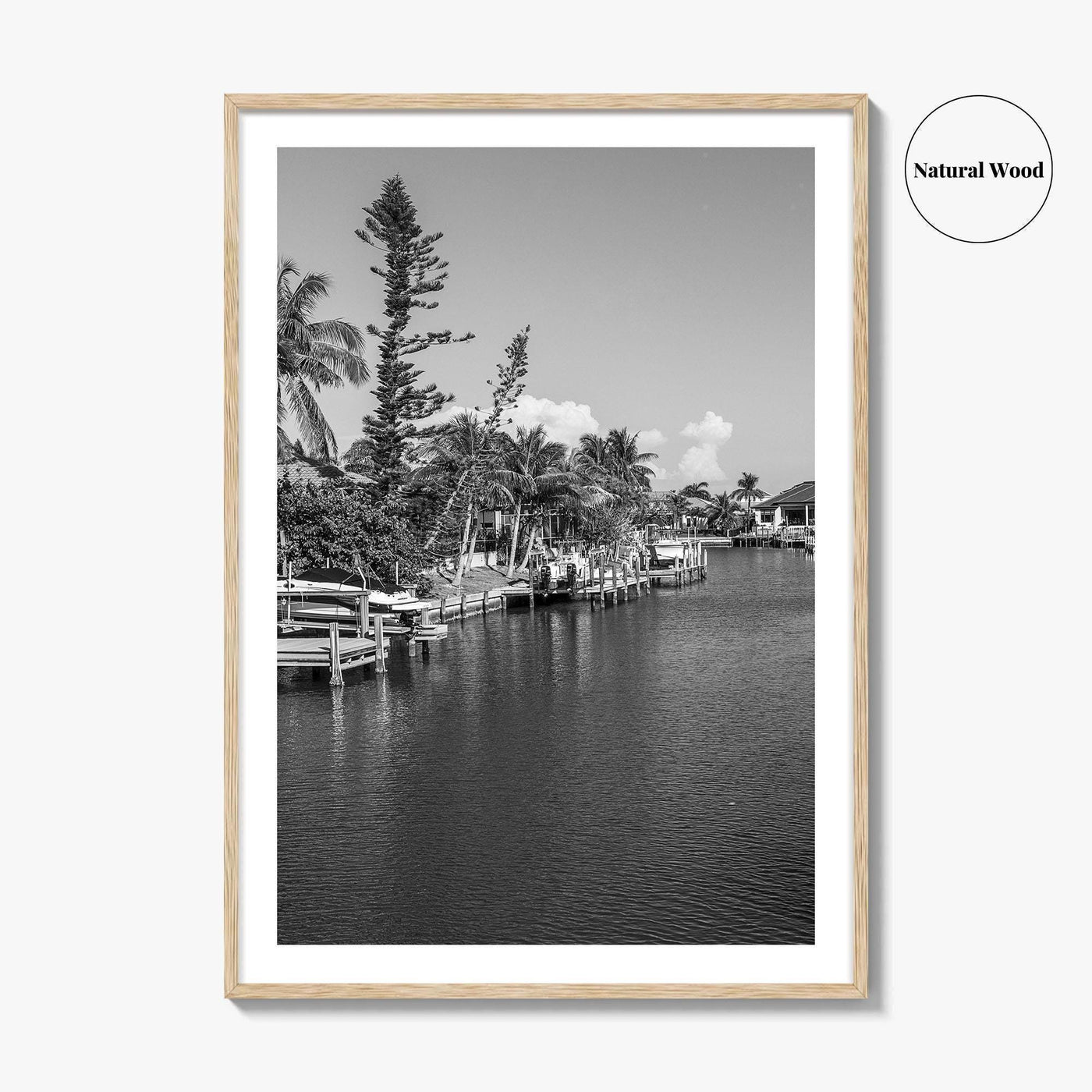 Marco Island Black and White Fine Art Photo Print, Naples Florida, USA Poster