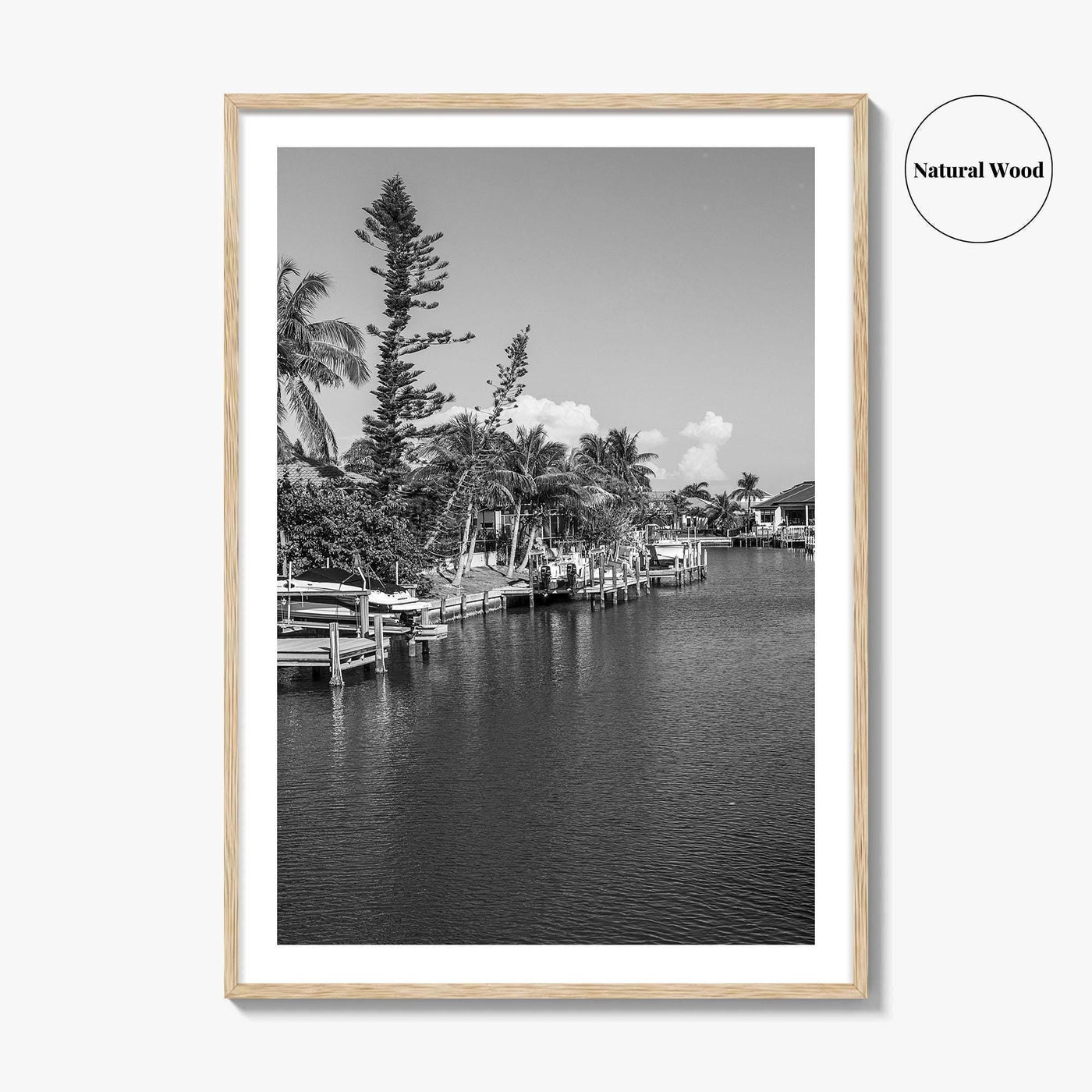 Marco Island Black and White Fine Art Photo Print, Naples Florida, USA Poster