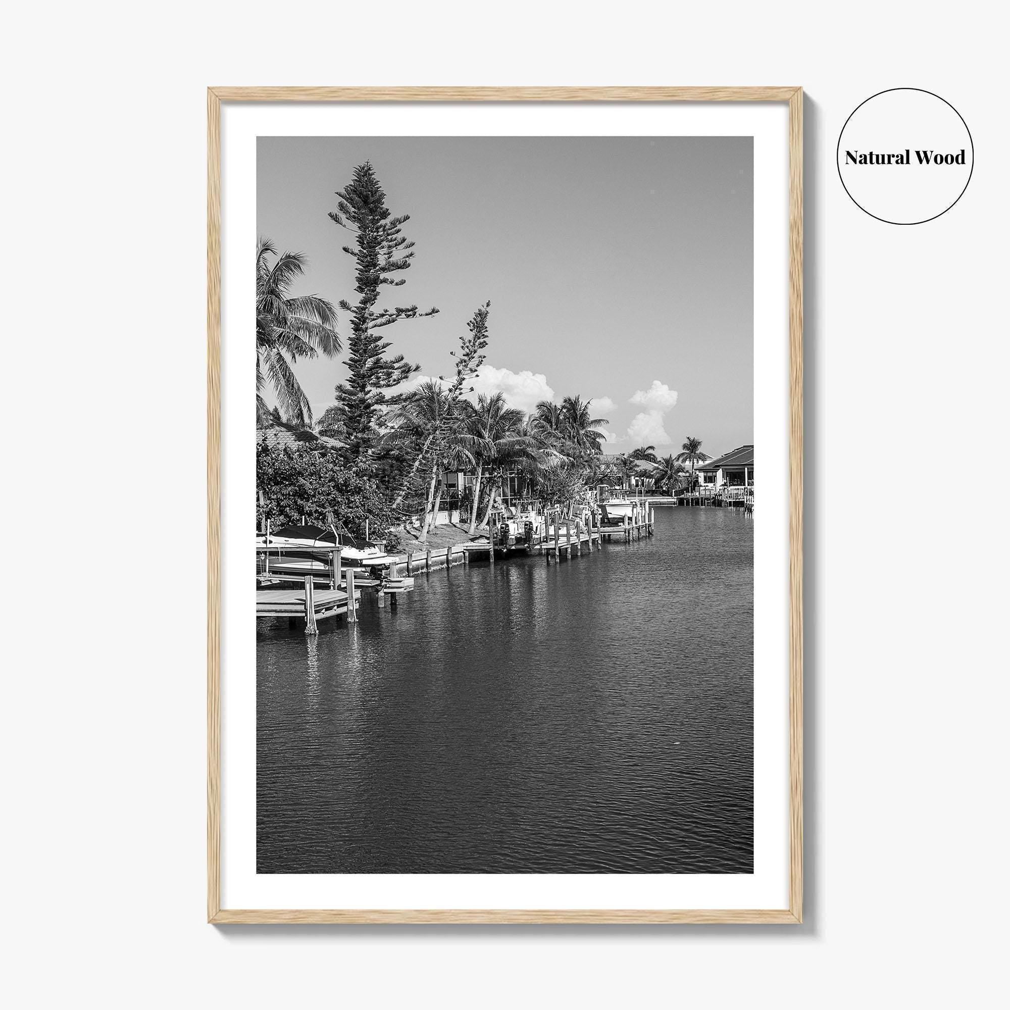 Marco Island Black and White Fine Art Photo Print, Naples Florida, USA Poster