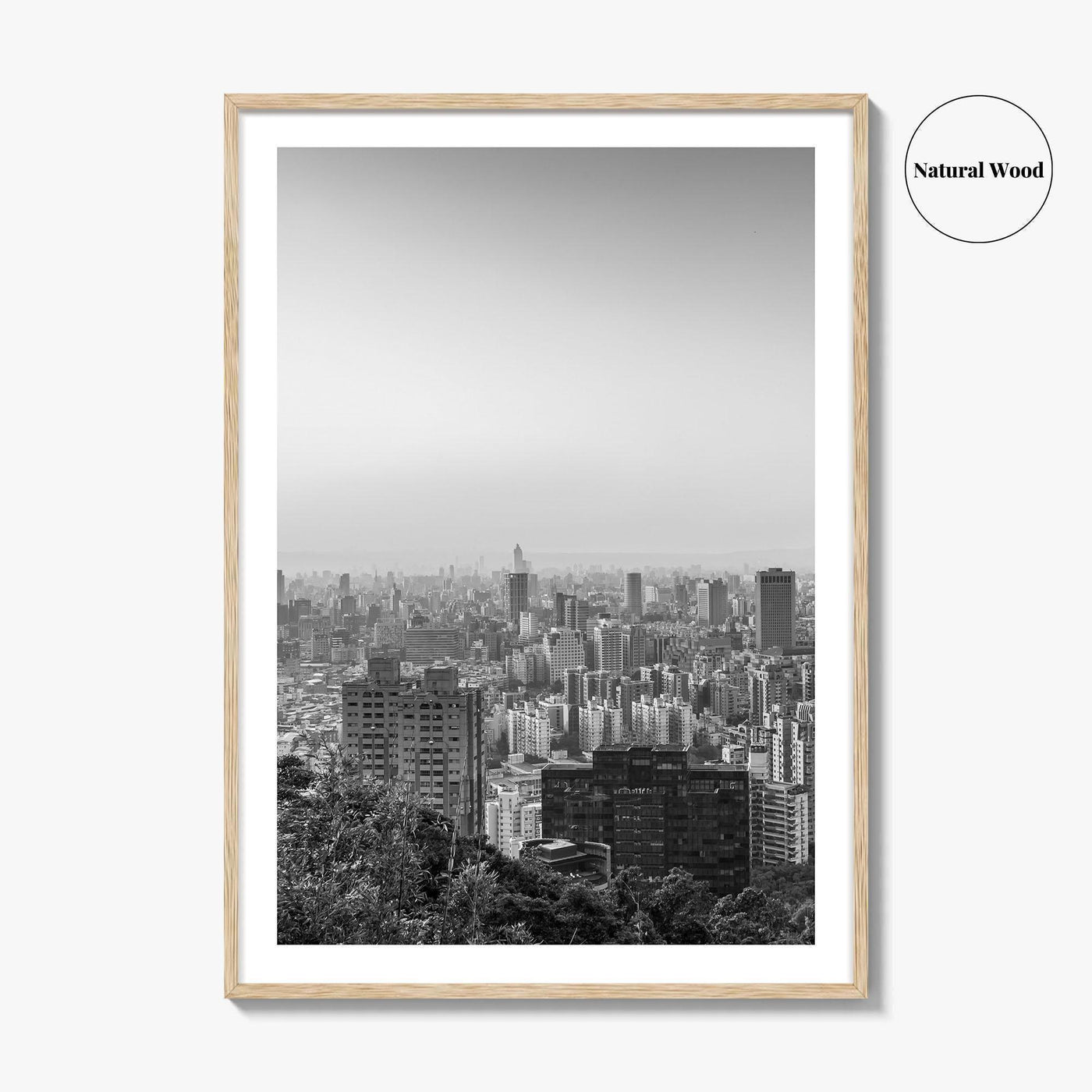 Taipei City Skyline Black and White Fine Art Photo Print, 101, Taiwan Wall Poster