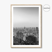 Taipei City Skyline Black and White Fine Art Photo Print, 101, Taiwan Wall Poster