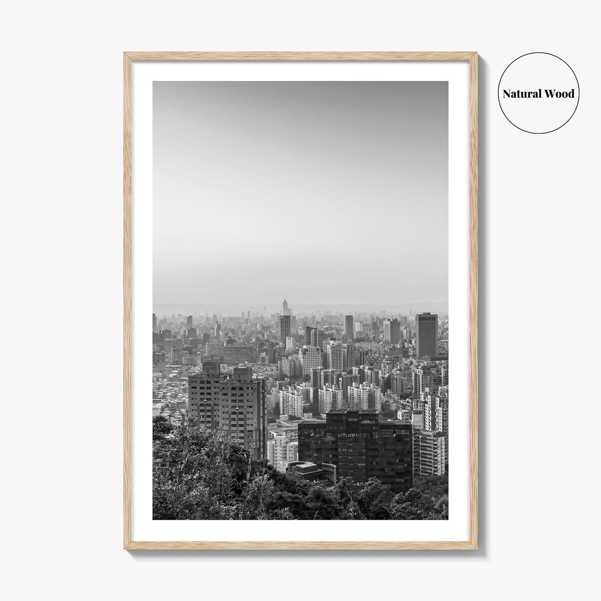 Taipei City Skyline Black and White Fine Art Photo Print, 101, Taiwan Wall Poster