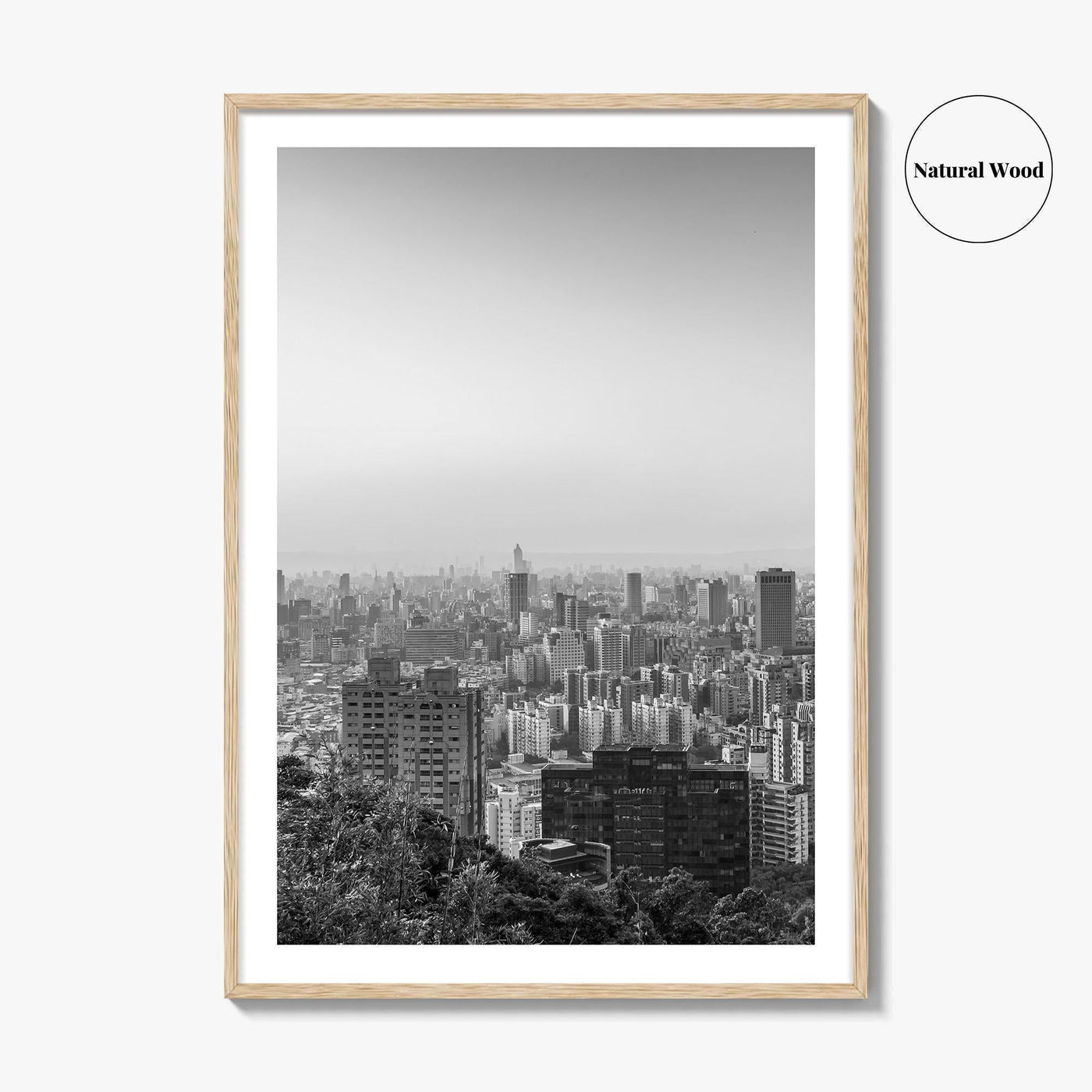 Taipei City Skyline Black and White Fine Art Photo Print, 101, Taiwan Wall Poster