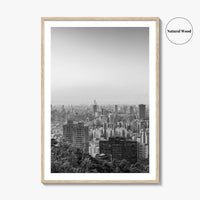 Taipei City Skyline Black and White Fine Art Photo Print, 101, Taiwan Wall Poster