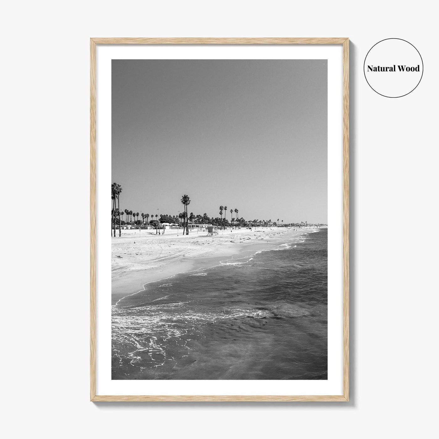 Hermosa Beach Black and White Fine Art Photo Print, Pier View, Los Angeles Poster