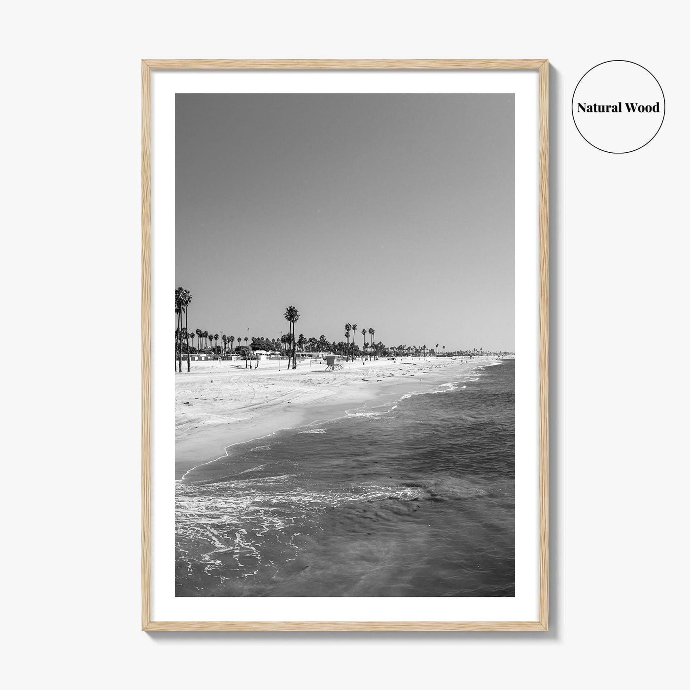Hermosa Beach Black and White Fine Art Photo Print, Pier View, Los Angeles Poster