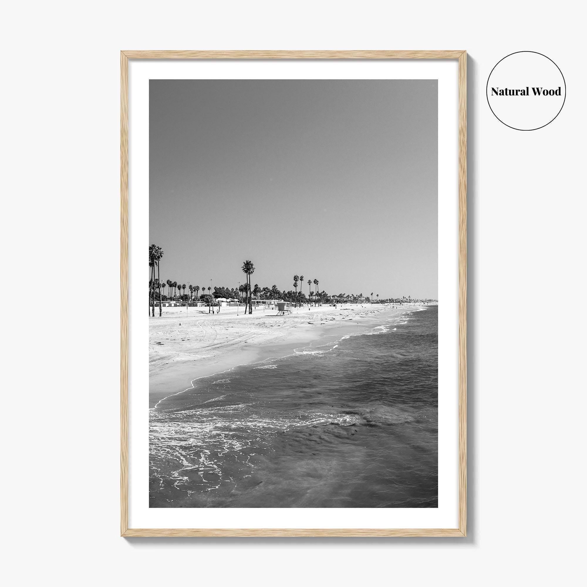 Hermosa Beach Black and White Fine Art Photo Print, Pier View, Los Angeles Poster