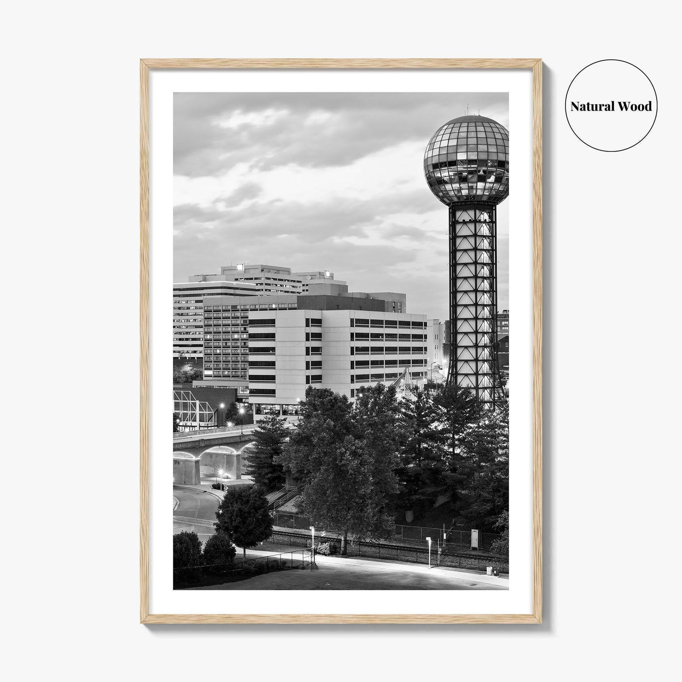 Knoxville Skyline Black and White Fine Art Photo Print, Downtown Tennessee Poster