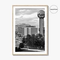 Knoxville Skyline Black and White Fine Art Photo Print, Downtown Tennessee Poster