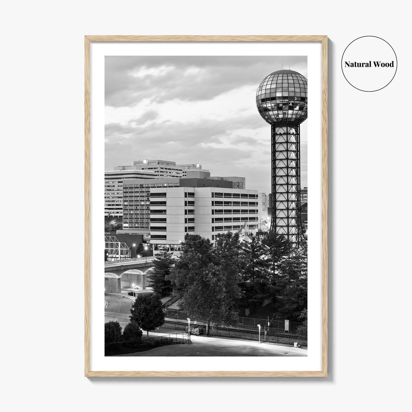 Knoxville Skyline Black and White Fine Art Photo Print, Downtown Tennessee Poster