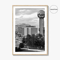 Knoxville Skyline Black and White Fine Art Photo Print, Downtown Tennessee Poster