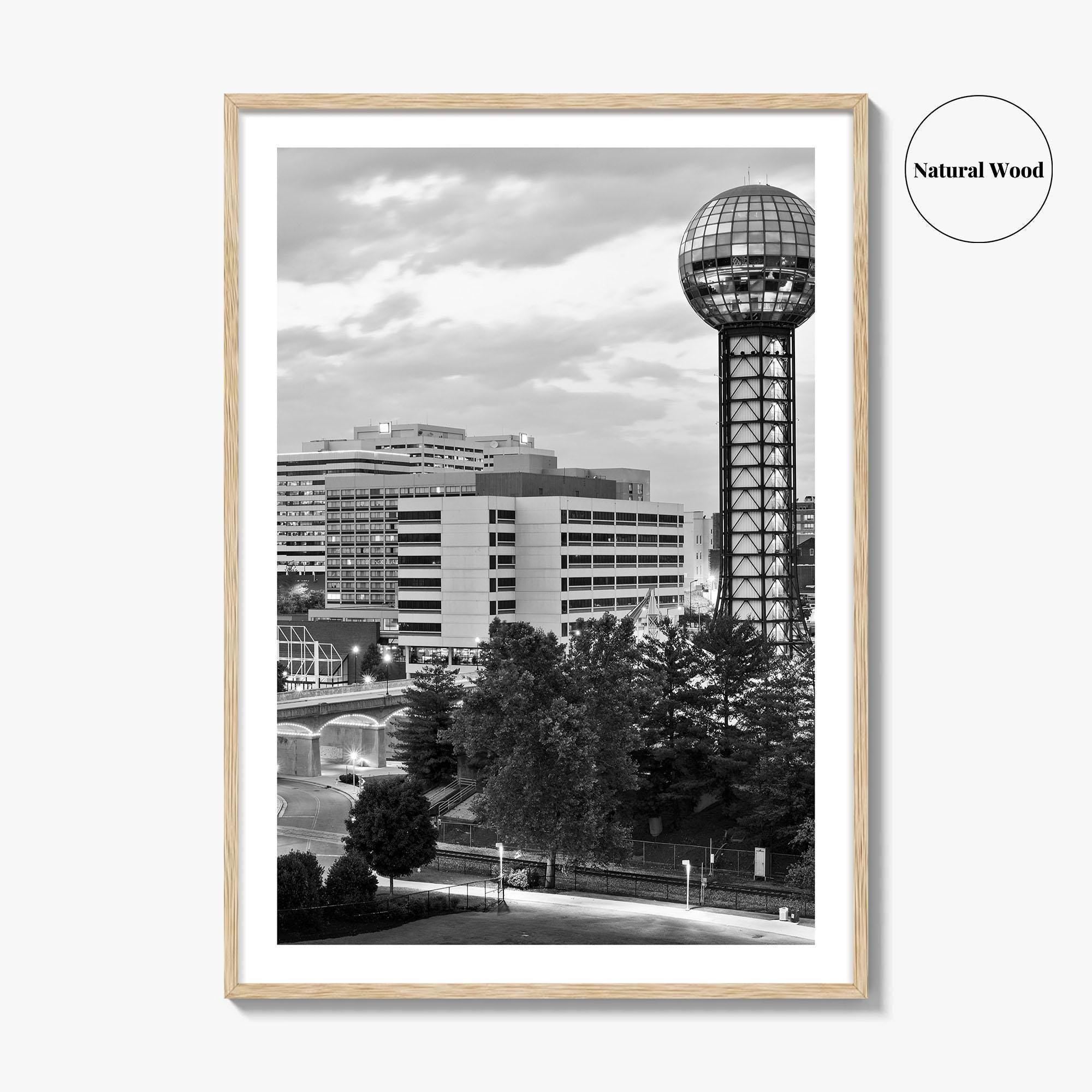 Knoxville Skyline Black and White Fine Art Photo Print, Downtown Tennessee Poster