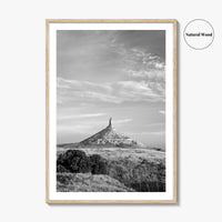Chimney Rock Black and White Fine Art Photo Print, Nebraska Historic Site USA Poster