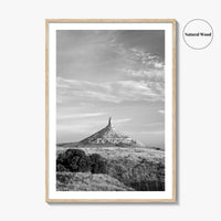 Chimney Rock Black and White Fine Art Photo Print, Nebraska Historic Site USA Poster