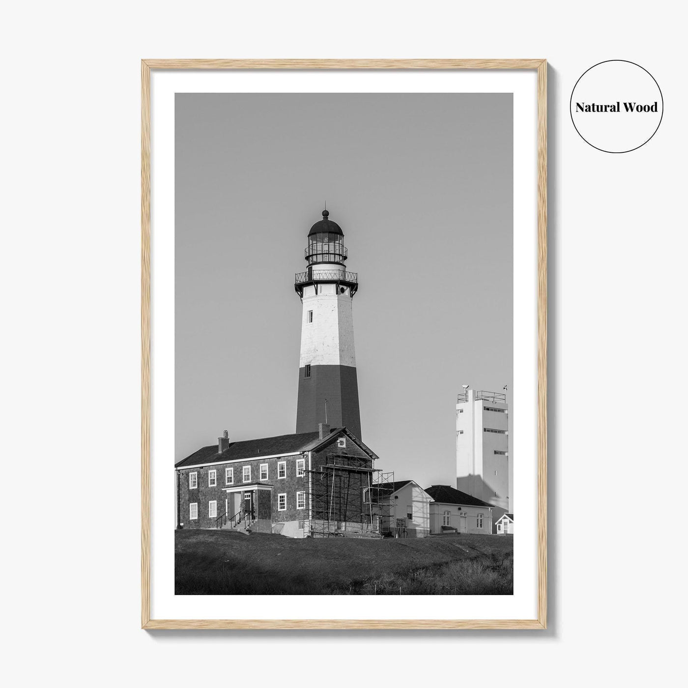 Montauk Point Lighthouse Black and White Fine Art Photo Print, Long Island NY Poster
