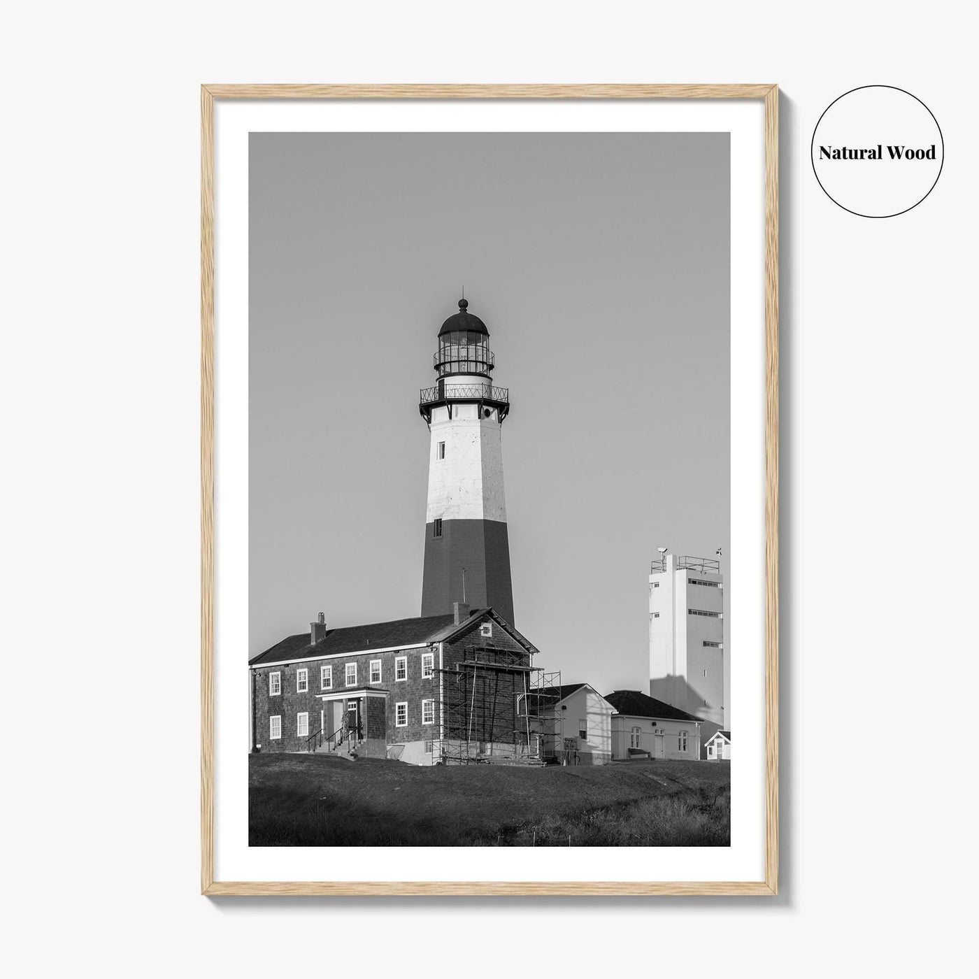 Montauk Point Lighthouse Black and White Fine Art Photo Print, Long Island NY Poster