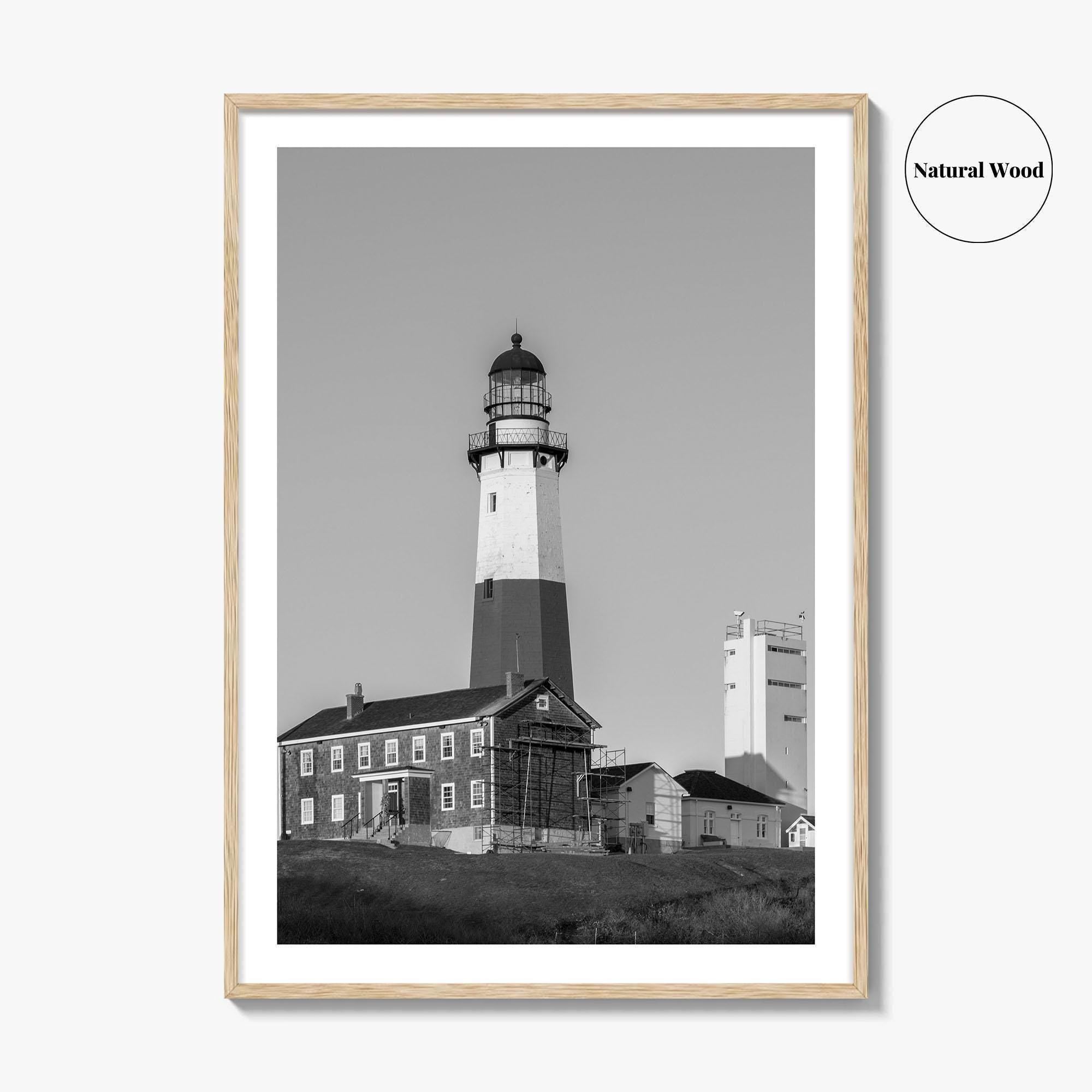Montauk Point Lighthouse Black and White Fine Art Photo Print, Long Island NY Poster