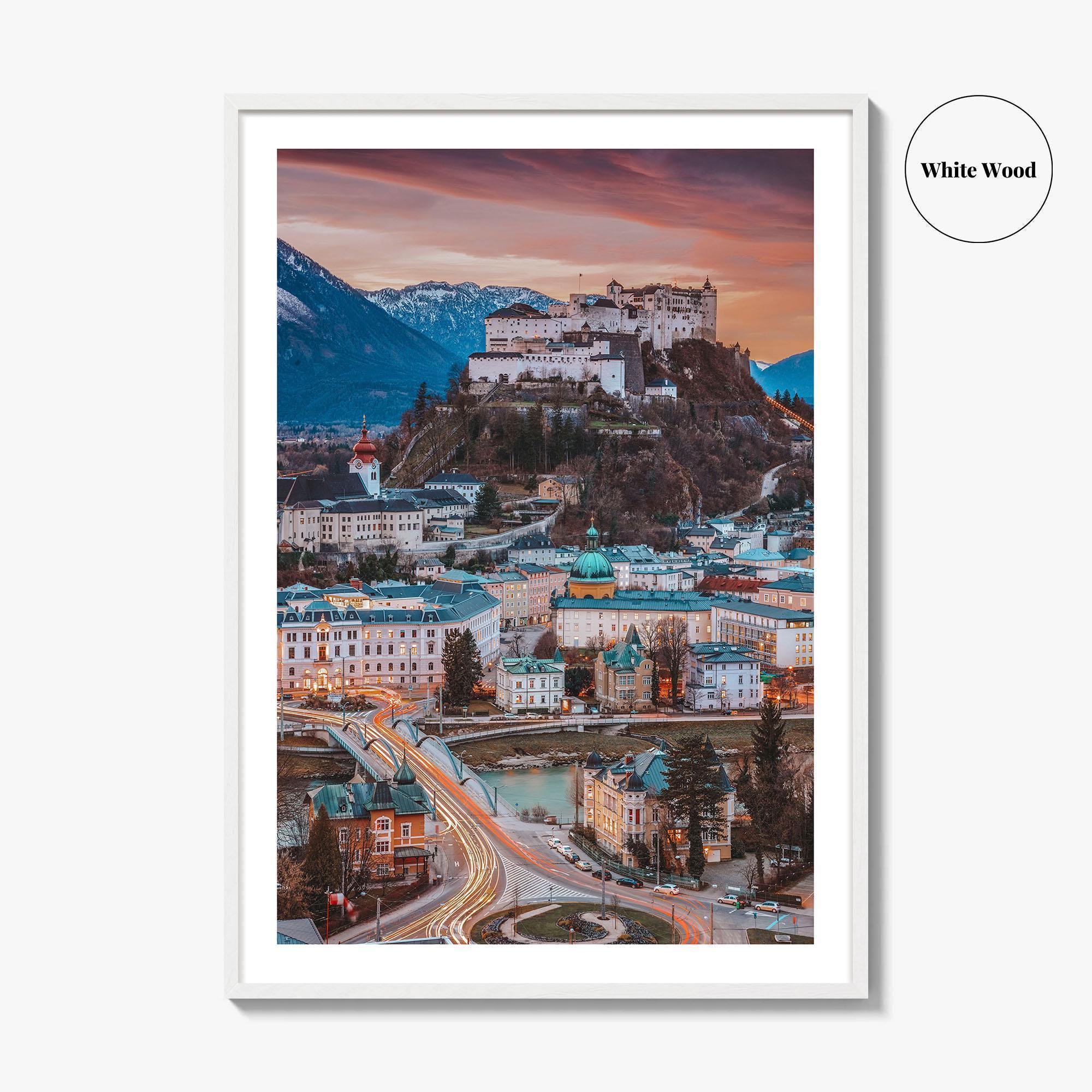 Salzburg Skyline Fine Art Photo Print, Austria Wall Decor Poster, Hohensalzburg Fortress