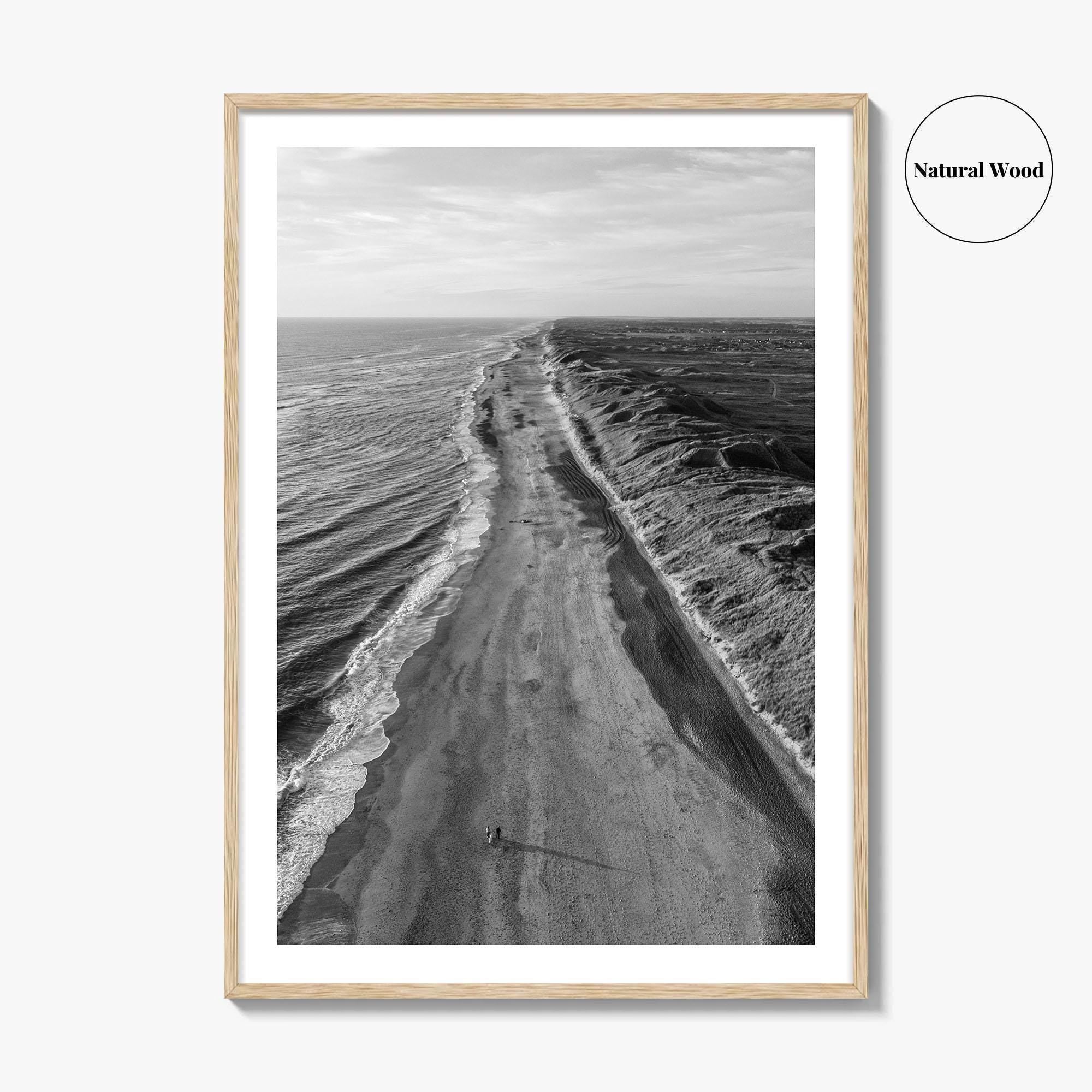 Denmark Black and White Fine Art Photo Print, West Jutland Wall Decor, Hvide Sande
