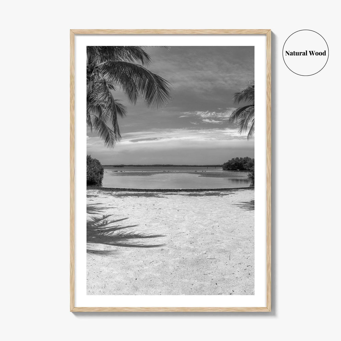 Key Largo Black and White Fine Art Photo Print, Florida Keys, Island Beach Poster