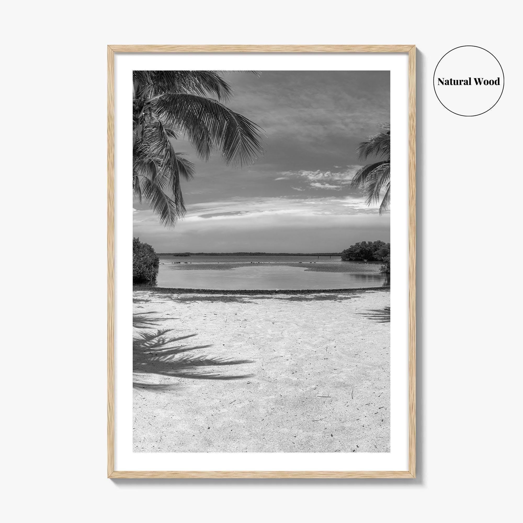 Key Largo Black and White Fine Art Photo Print, Florida Keys, Island Beach Poster