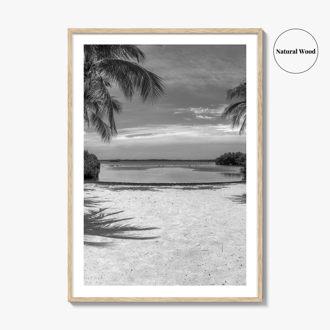 Key Largo Black and White Fine Art Photo Print, Florida Keys, Island Beach Poster