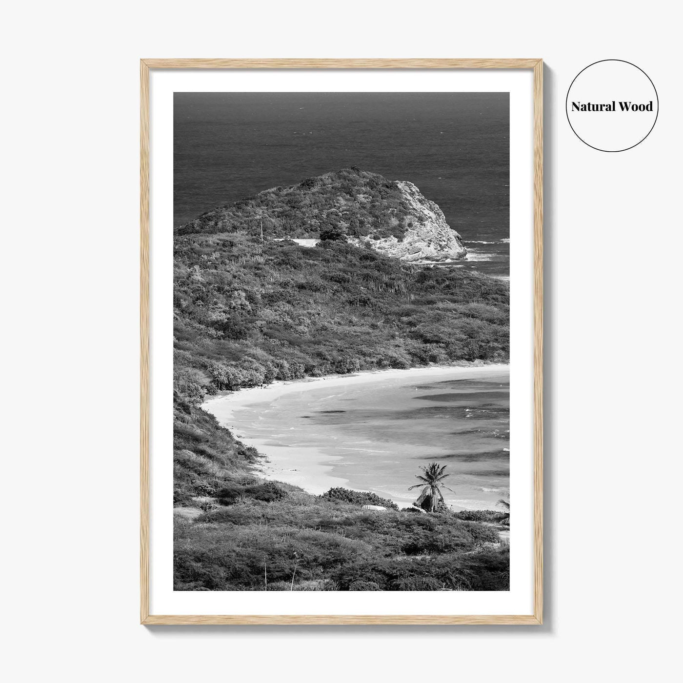 Half Moon Bay Black and White Fine Art Photo Print, Antigua Poster, Freetown Poster