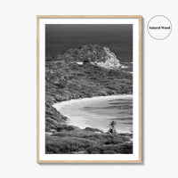 Half Moon Bay Black and White Fine Art Photo Print, Antigua Poster, Freetown Poster