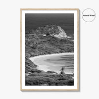 Half Moon Bay Black and White Fine Art Photo Print, Antigua Poster, Freetown Poster
