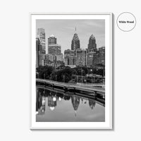 Philadelphia Skyline Black and White Fine Art Photo Print, Schuylkill River, Pennsylvania, Philly, Poster