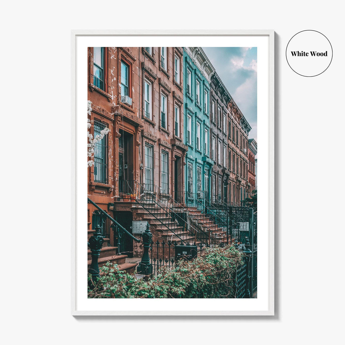 Bushwick Fine Art Photo Print, Brooklyn, NYC, New York, USA, Brownstones, Wall Decor Poster