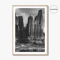 Moab Black and White Fine Art Photo Print, Fisher Towers Utah Colorado River Poster