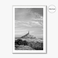 Chimney Rock Black and White Fine Art Photo Print, Nebraska Historic Site USA Poster