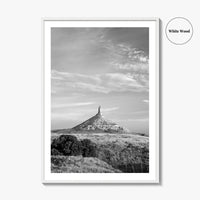 Chimney Rock Black and White Fine Art Photo Print, Nebraska Historic Site USA Poster