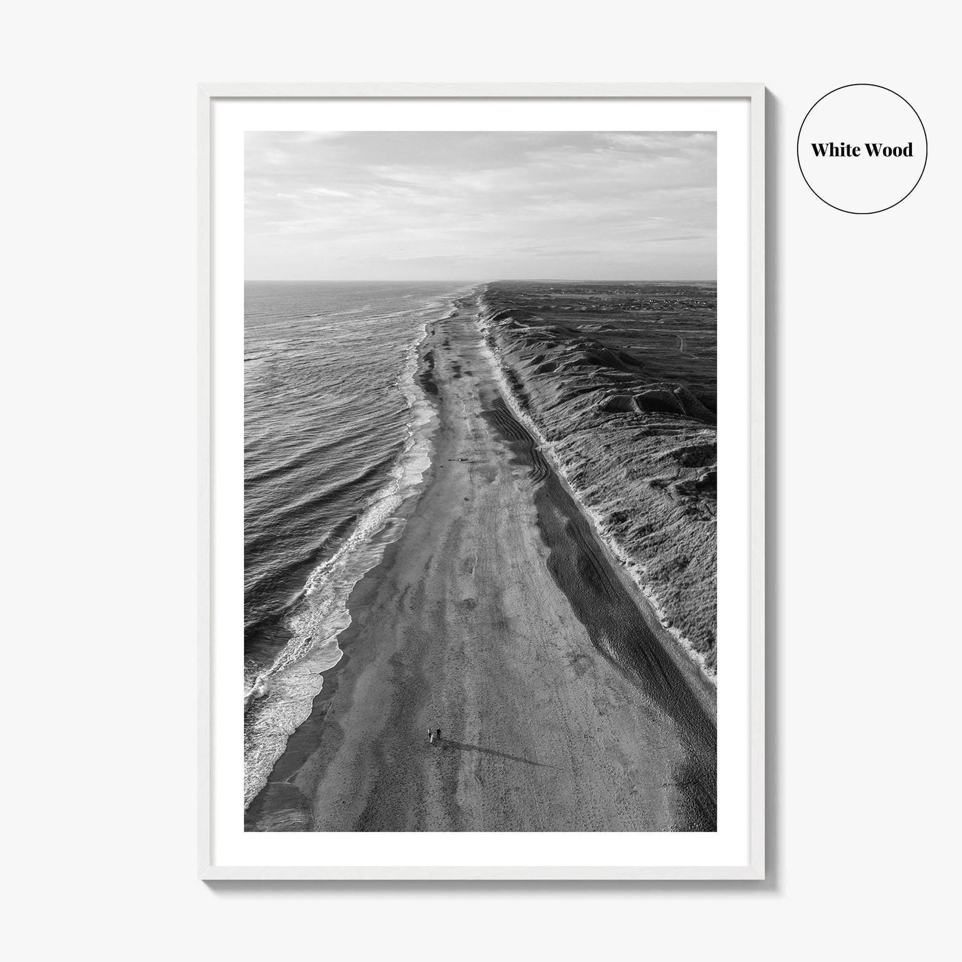 Denmark Black and White Fine Art Photo Print, West Jutland Wall Decor, Hvide Sande