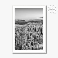 Bryce Canyon National Park Black and White Fine Art Photo Print, Utah USA Poster