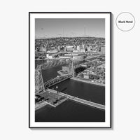 Duluth Black and White Fine Art Photo Print, Canal Park Aerial View, Minnesota USA