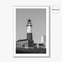 Montauk Point Lighthouse Black and White Fine Art Photo Print, Long Island NY Poster