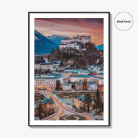 Salzburg Skyline Fine Art Photo Print, Austria Wall Decor Poster, Hohensalzburg Fortress