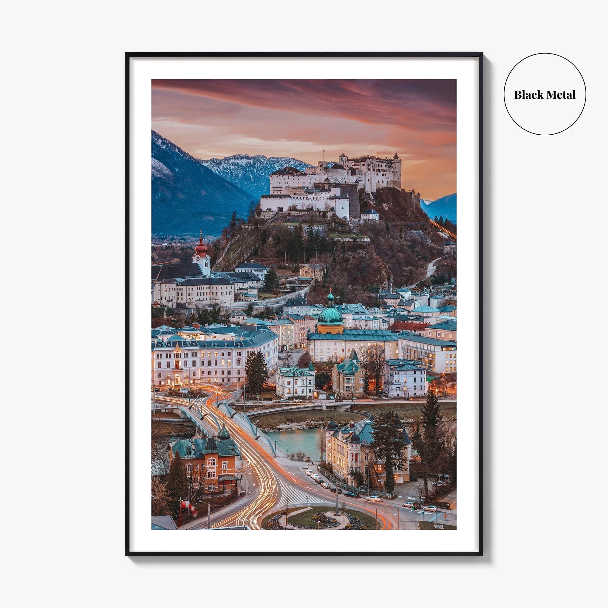 Salzburg Skyline Fine Art Photo Print, Austria Wall Decor Poster, Hohensalzburg Fortress