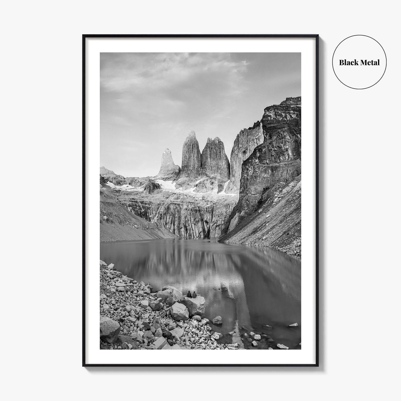 Torres Del Paine Black and White Fine Art Photo Print, Patagonia Poster