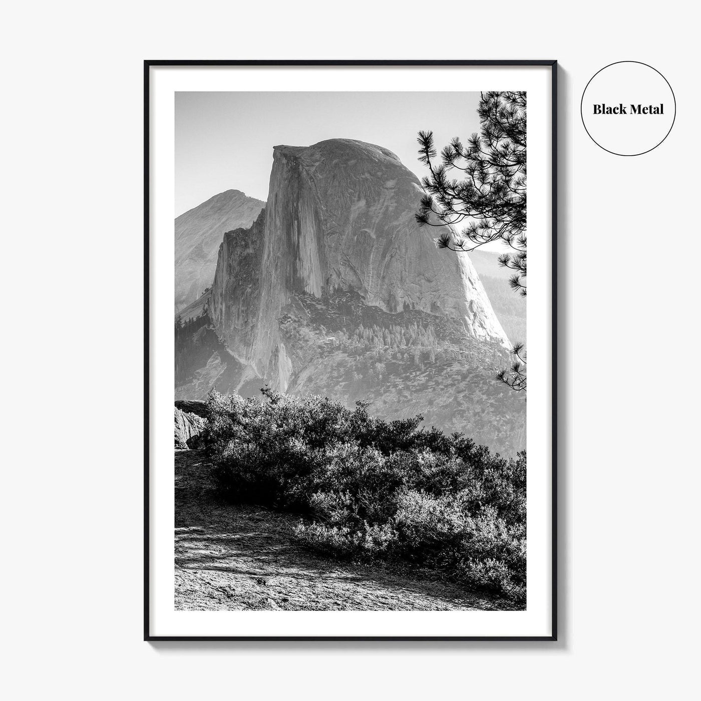 Half Dome Black and White Fine Art Photo Print, Yosemite National Park, California Poster