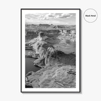 Lake Powell Black and White Fine Art Photo Print, Arizona Utah Poster, Glen Canyon