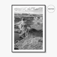 Lake Powell Black and White Fine Art Photo Print, Arizona Utah Poster, Glen Canyon