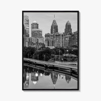 Philadelphia Skyline Black and White Fine Art Photo Print, Schuylkill River, Pennsylvania, Philly, Poster