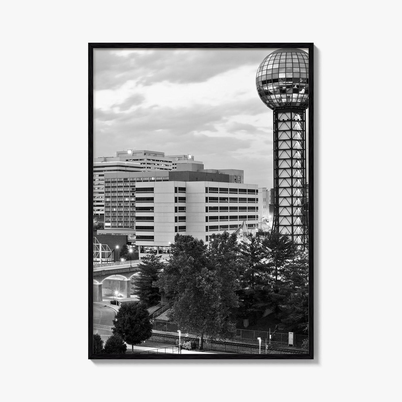 Knoxville Skyline Black and White Fine Art Photo Print, Downtown Tennessee Poster