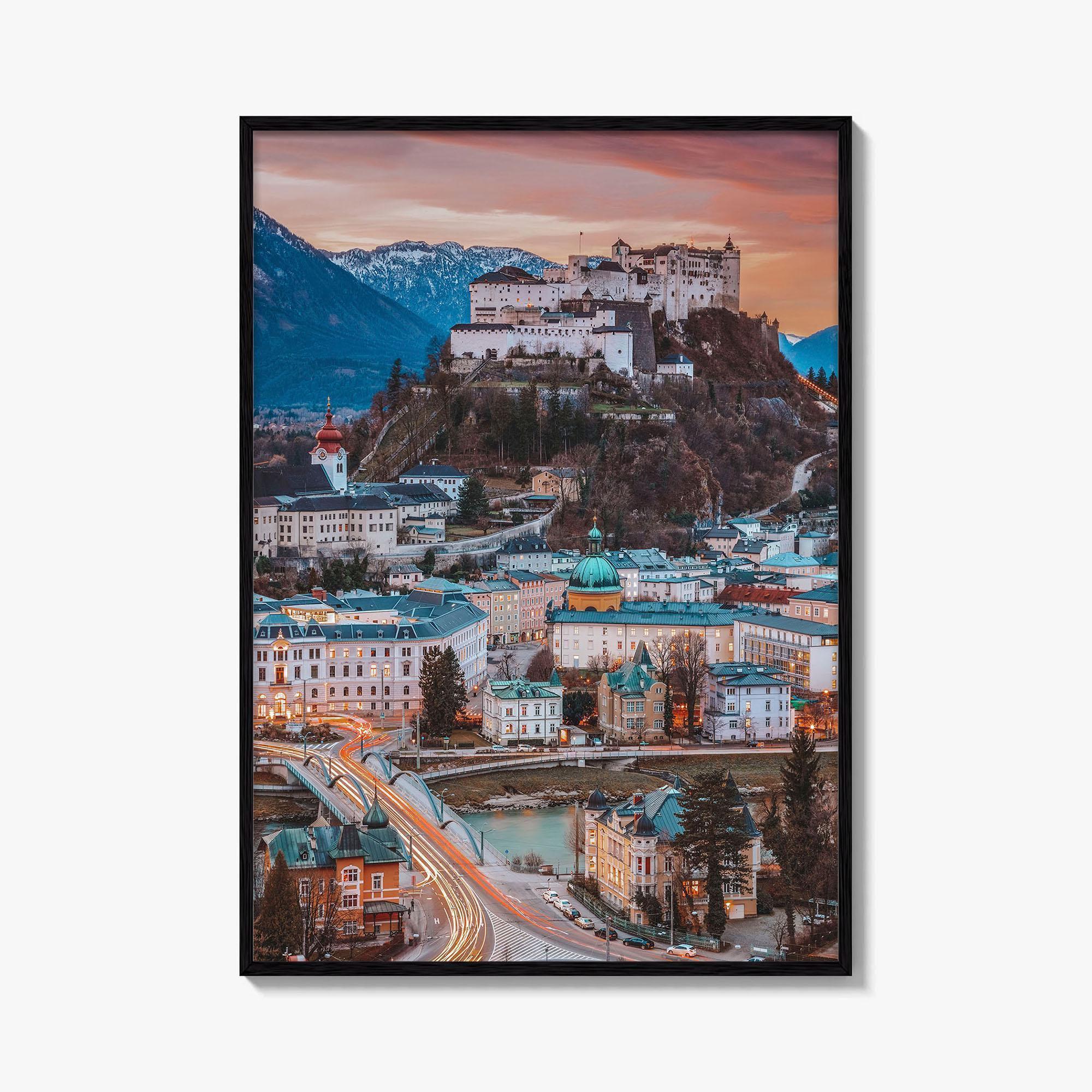 Salzburg Skyline Fine Art Photo Print, Austria Wall Decor Poster, Hohensalzburg Fortress