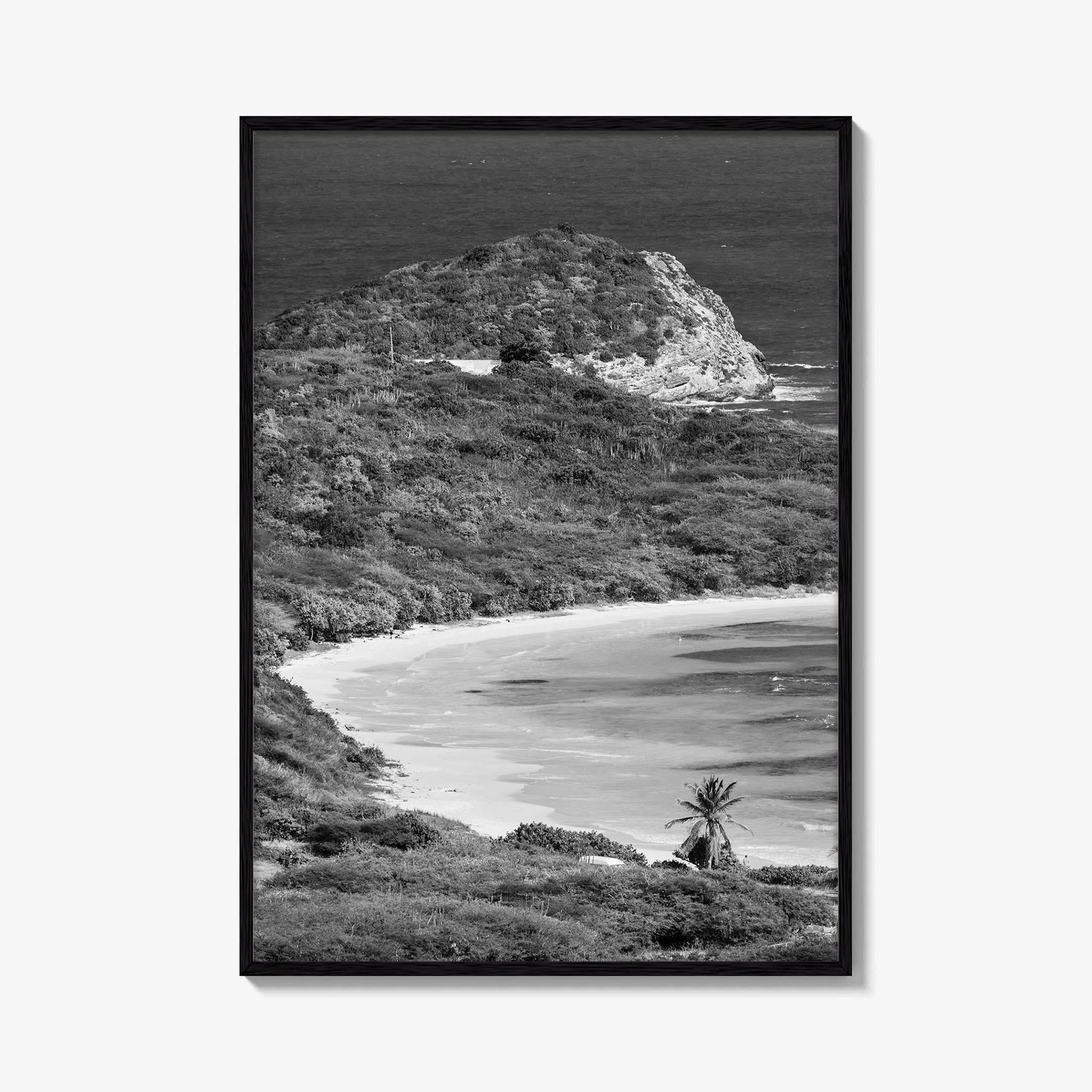 Half Moon Bay Black and White Fine Art Photo Print, Antigua Poster, Freetown Poster